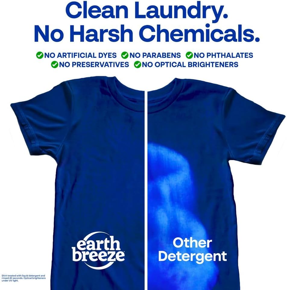 Earth Breeze Laundry Detergent Sheets Fragrance-Free - 60 Loads Eco Liquidless Soap