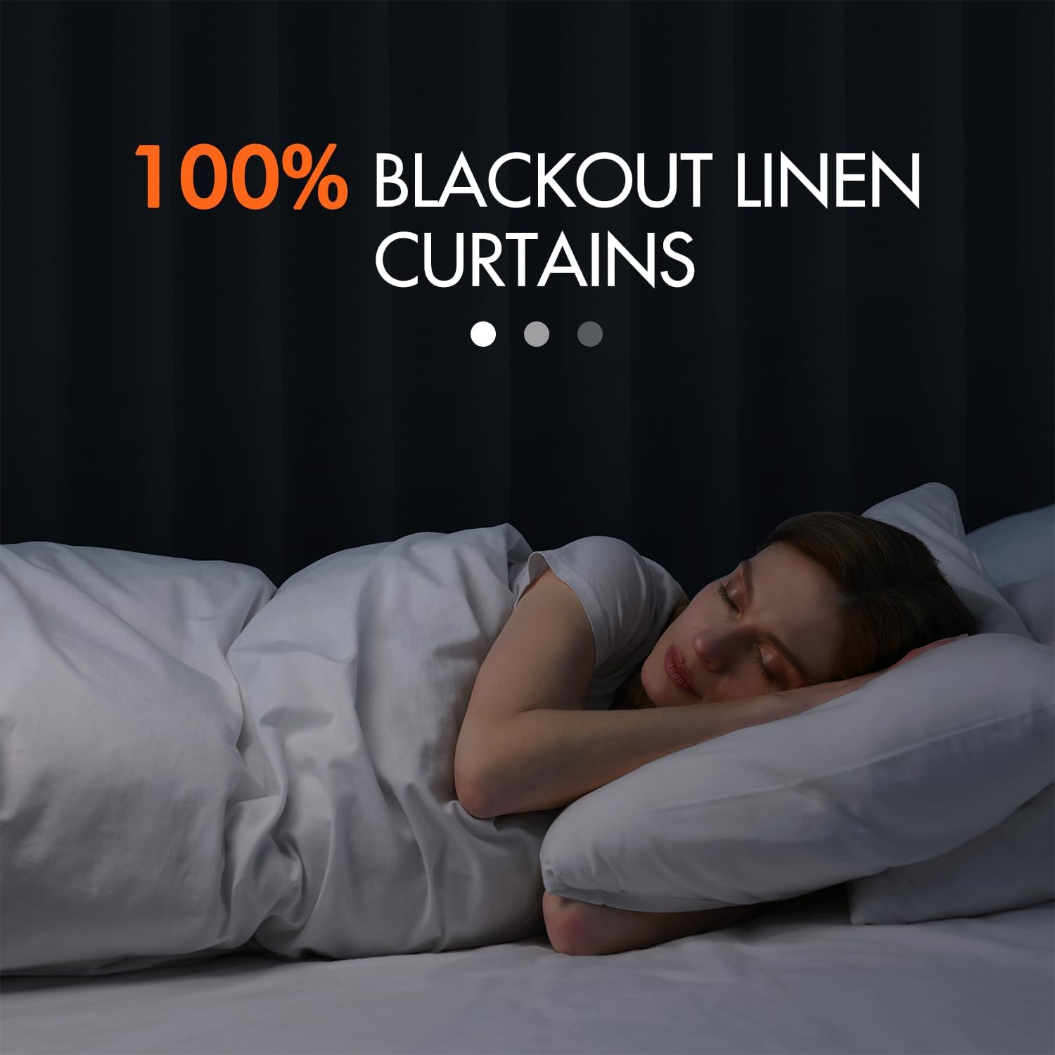MIULEE 100% Blackout Curtains 102 Inch Long 2 Panels Set for Bedroom, Thick Faux Linen Black Out