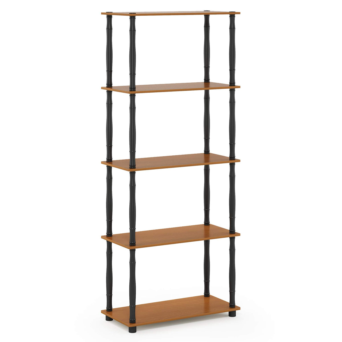 Furinno TURN-S-TUBE Storage Shelves, 5-Tier Book Shelf, Corner Shelf, Toolless Open Shelves