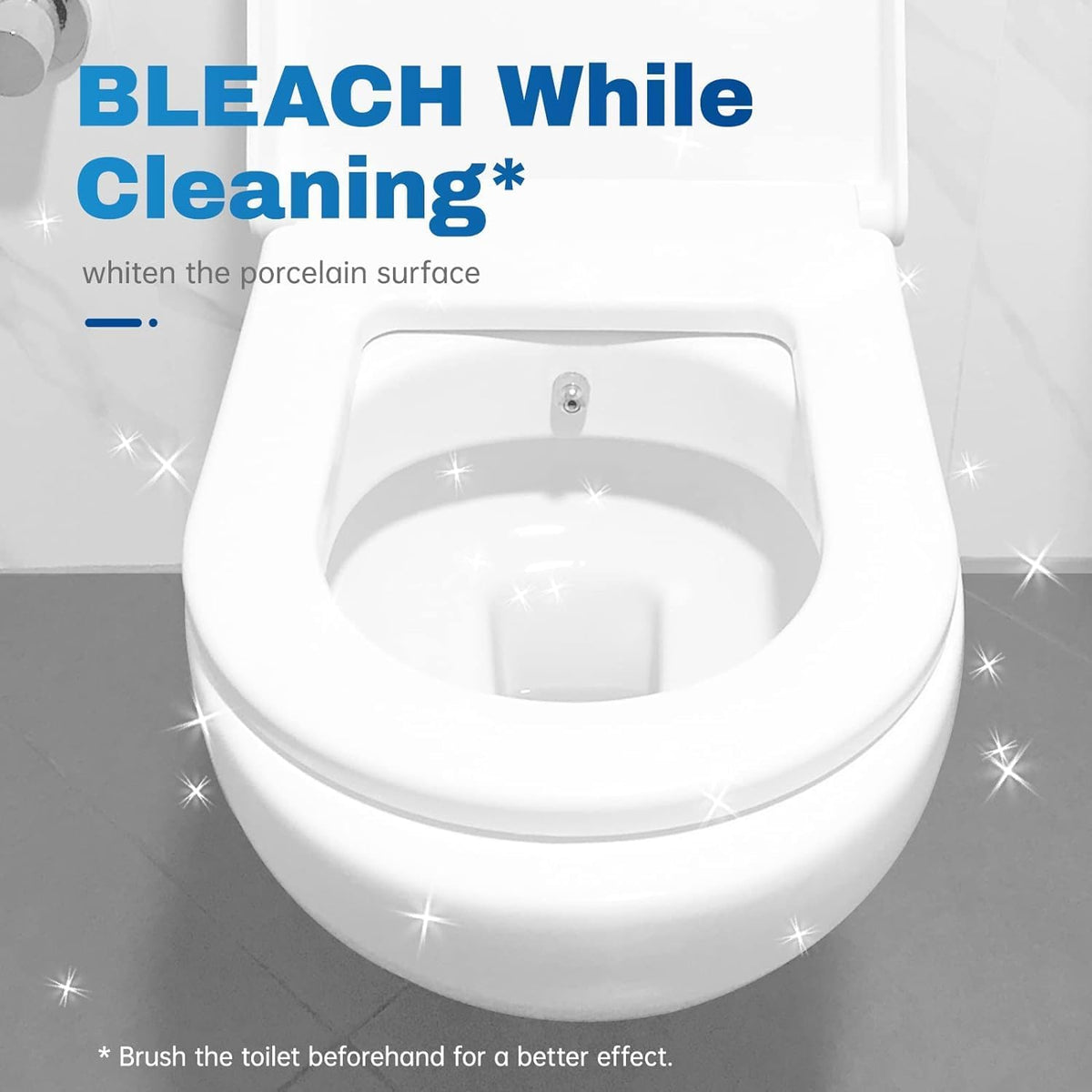 Vacplus Toilet Bowl Cleaner Tablets 80 PACK, Automatic Cleaners with Bleach, Slow-Releasing Toilet