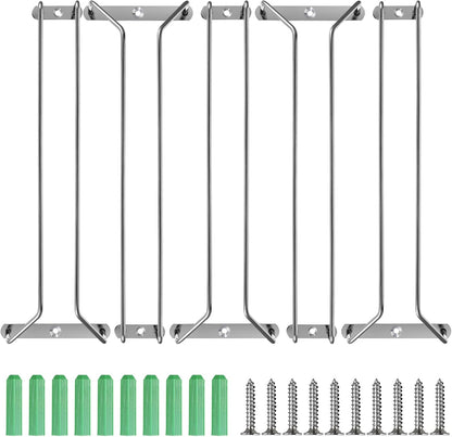 5 Pack Wine Glass Rack Stainless Steel Wine Glass Holder, 14inch Hanging Stemware Rack for Bar