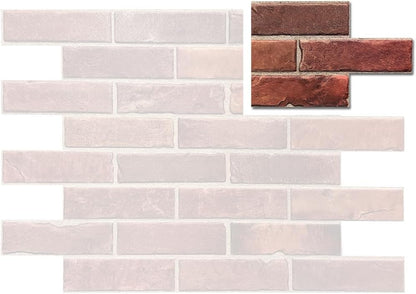 CONCORD WALLCOVERINGS ™ Sample for Display Purpose only Retro-Art 3D Wall Panel, Faux Brick in Red