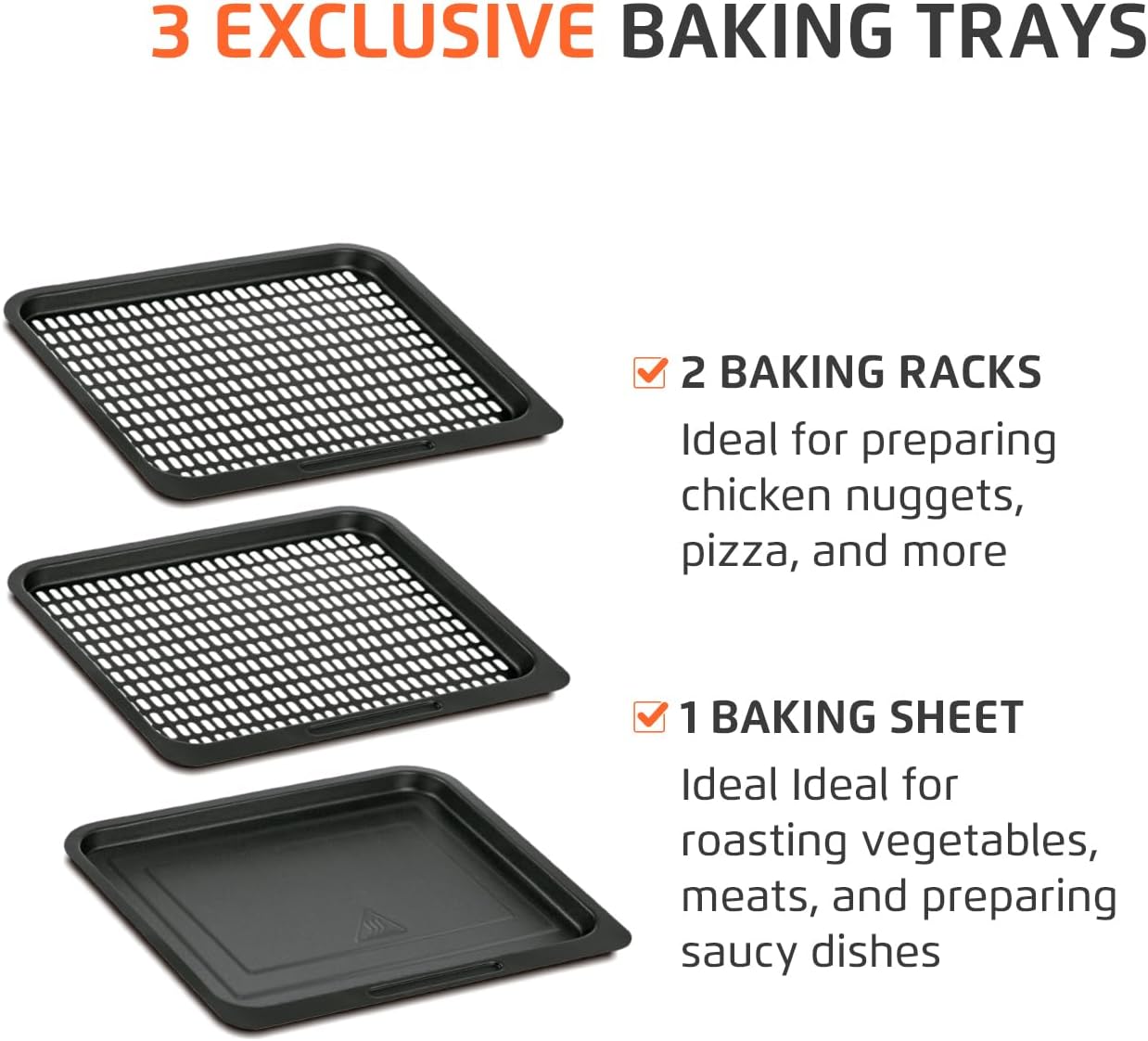 Air Fryer Oven 1800W, 12.7QT Capacity, Touchscreen Panel, Automatic Shut-Off – Black & Stainless