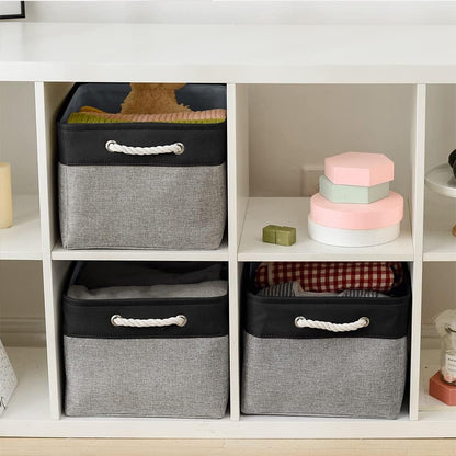 TheWarmHome Organization and Storage Basket for Organizing - 17x14x10 inch Large 3 Pack Collapsible