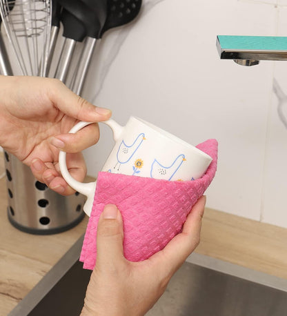 Swedish Dishcloths - 10 Pack Reusable Kitchen Dishcloths - Ultra Absorbent Dish Towels for Washing