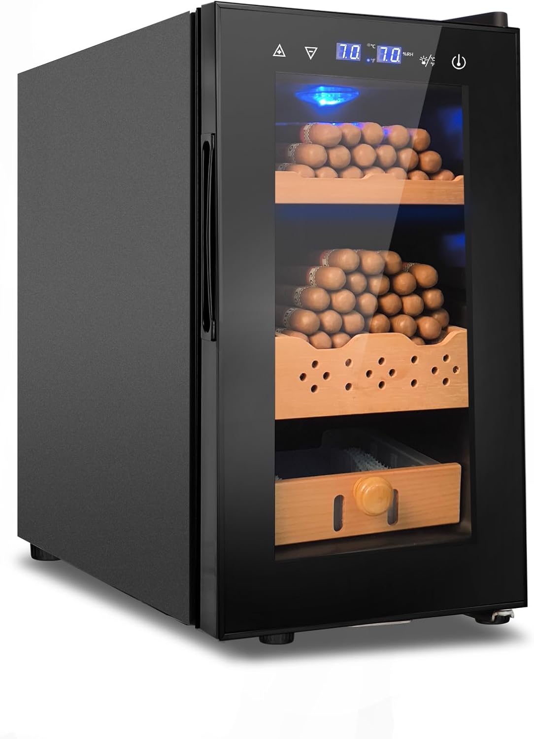 Electric Cigar Humidor, 25L 200 Counts Large Capacity,Thermostatic Electric Cooler Cabinet with