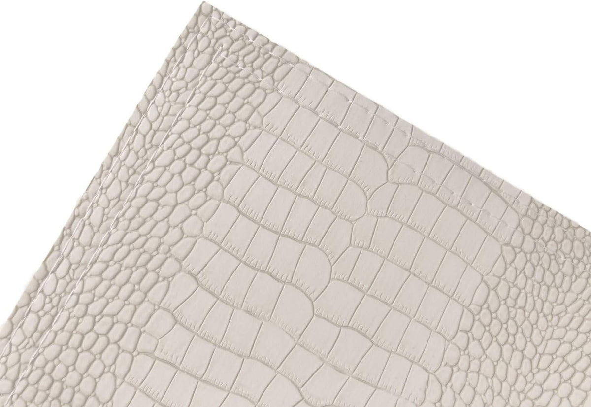 Waterproof PU Placemats, Faux Leather Hardboard Place Mats, Set of 8 Table Mats, Easy to Clean