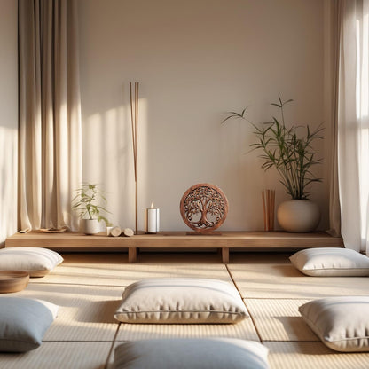 Decozen Solid Wood Tree of Life Sculpture - Home Decor, Living Room, Boho, Shelf, Coffee Table