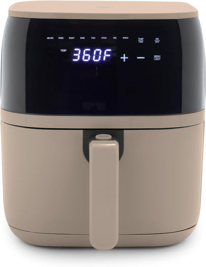 GreenLife Compact Electric Air Fryer Oven, 5.3 QT, PFAS-Free Ceramic Nonstick Drawer, 8 One Touch