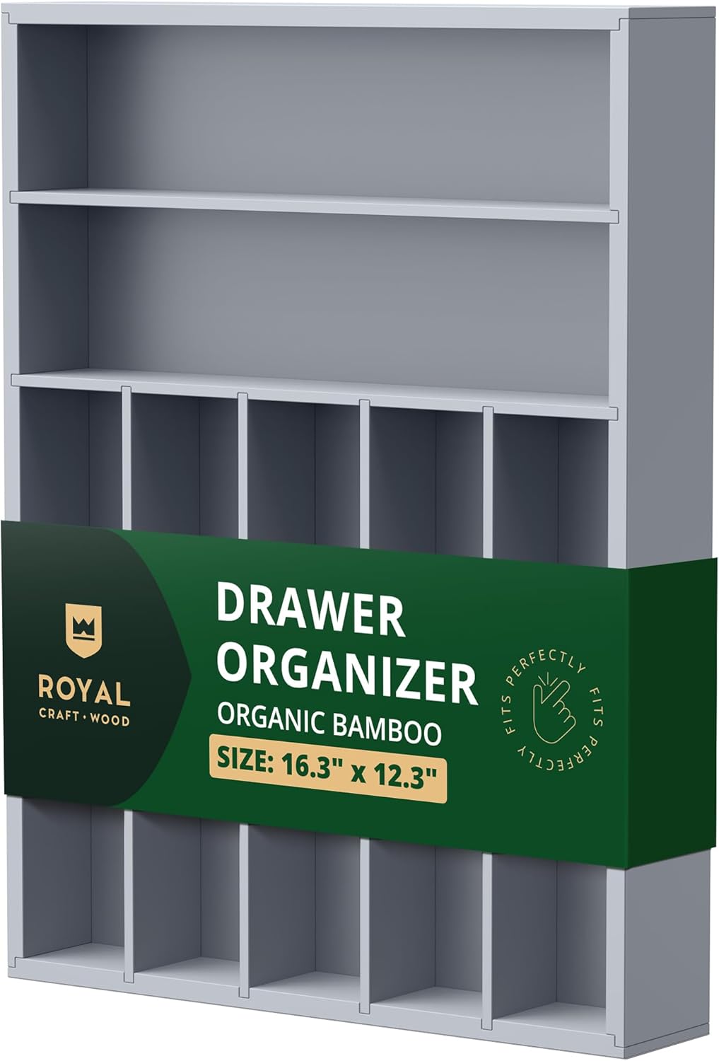 ROYAL CRAFT WOOD Luxury Bamboo Kitchen Drawer Organizer - Silverware Organizer - Utensil Holder and