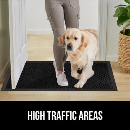GORILLA GRIP 100% Waterproof All-Season WeatherMax Doormat US Designed Natural Rubber, Stain and