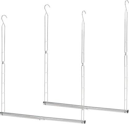 STORAGE MANIAC Hanging Closet Rod, Adjustable Width and Height Closet Hanging Organizer