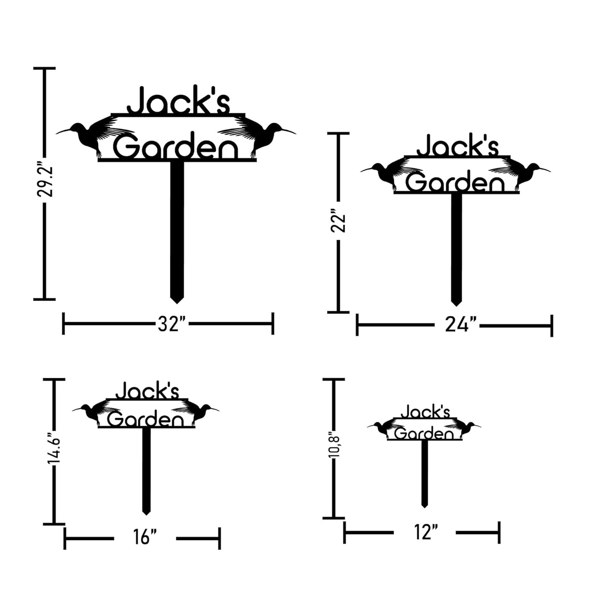 Personalized Metal Garden Sign with Stake, Custom Garden Decor for Outdoor, Custom Family Name