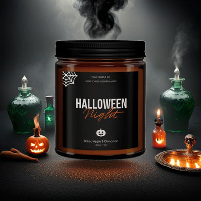 1OAK Halloween Candles Scented - 7oz, Baked Apple Cinnamon - Spooky Candles - Gothic Décor