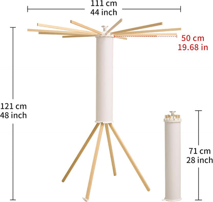 LEQ Drying Rack Portable,Foldable Drying Rack Clothing with 12 Wood Drying Arms, Standing Laundry