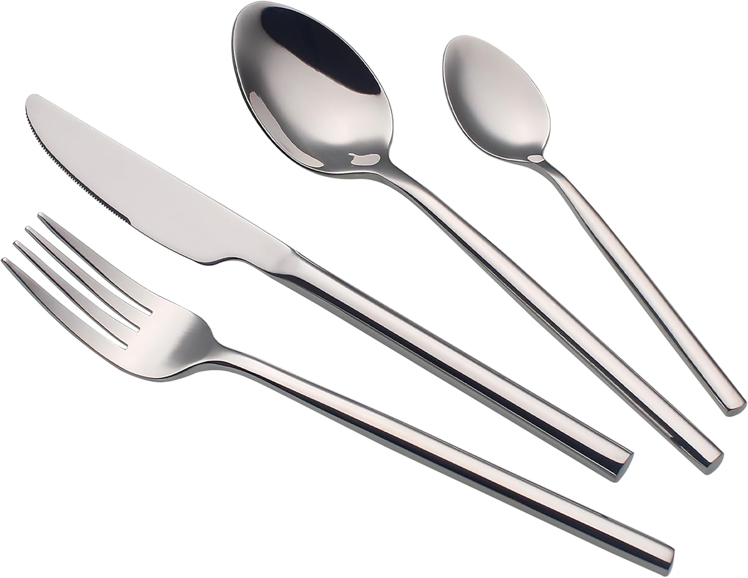 24 Piece Silverware Set For 6 Heavy duty 18/10 Stainless Steel Flatware Set Modern Design
