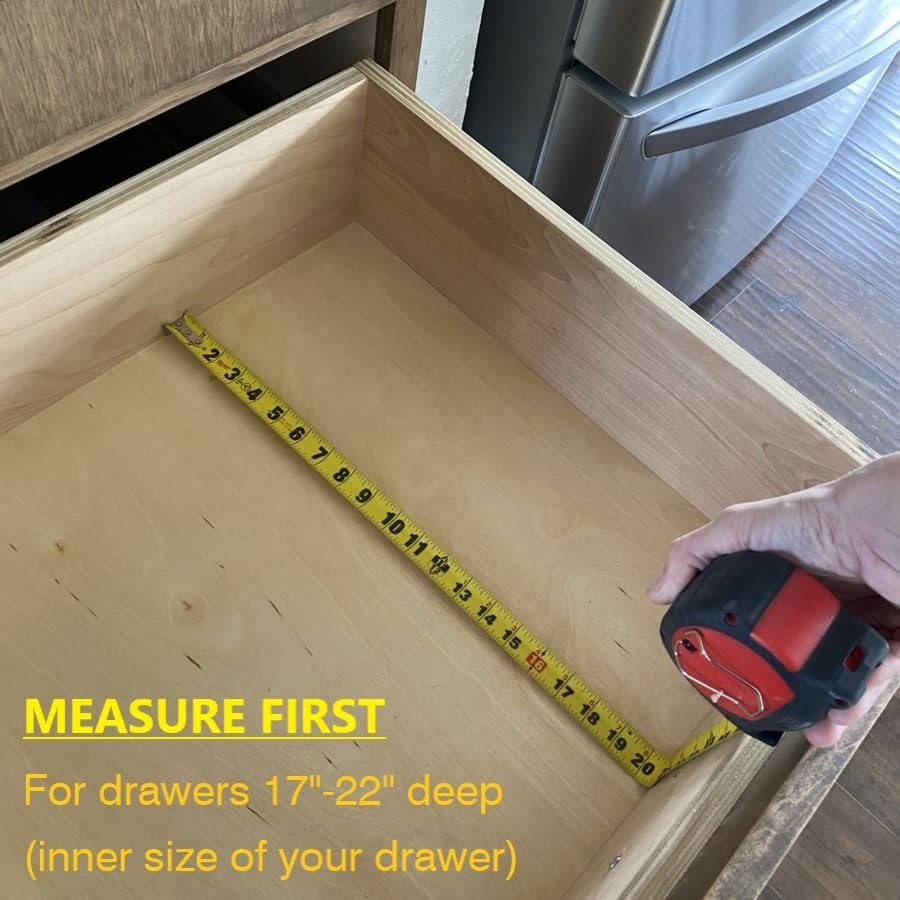 Fabsome Drawer Divider 6 Pack, Bamboo Kitchen Dividers Organizers Adjustable 17''-22'', Wooden