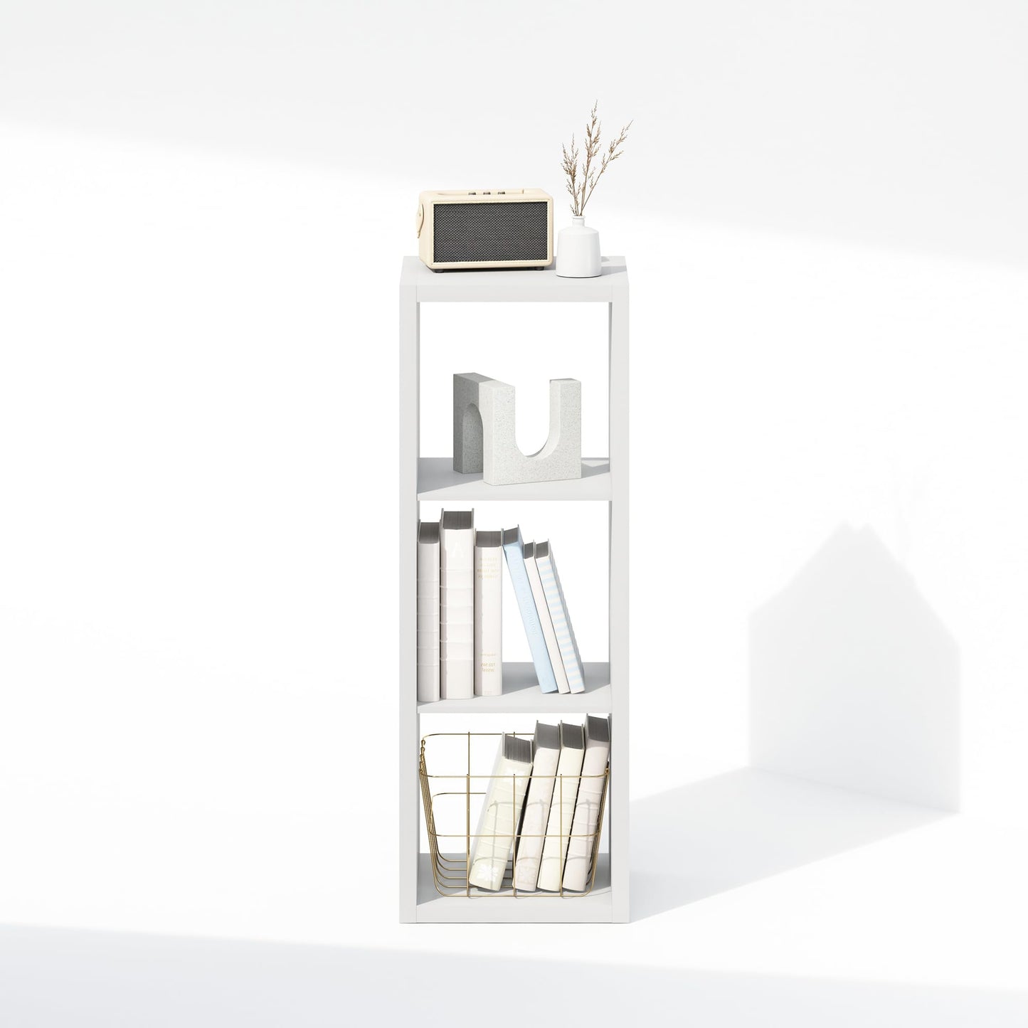 Furinno Cubic Extra Thick 3-Cube Closet Organizers and Storage, White
