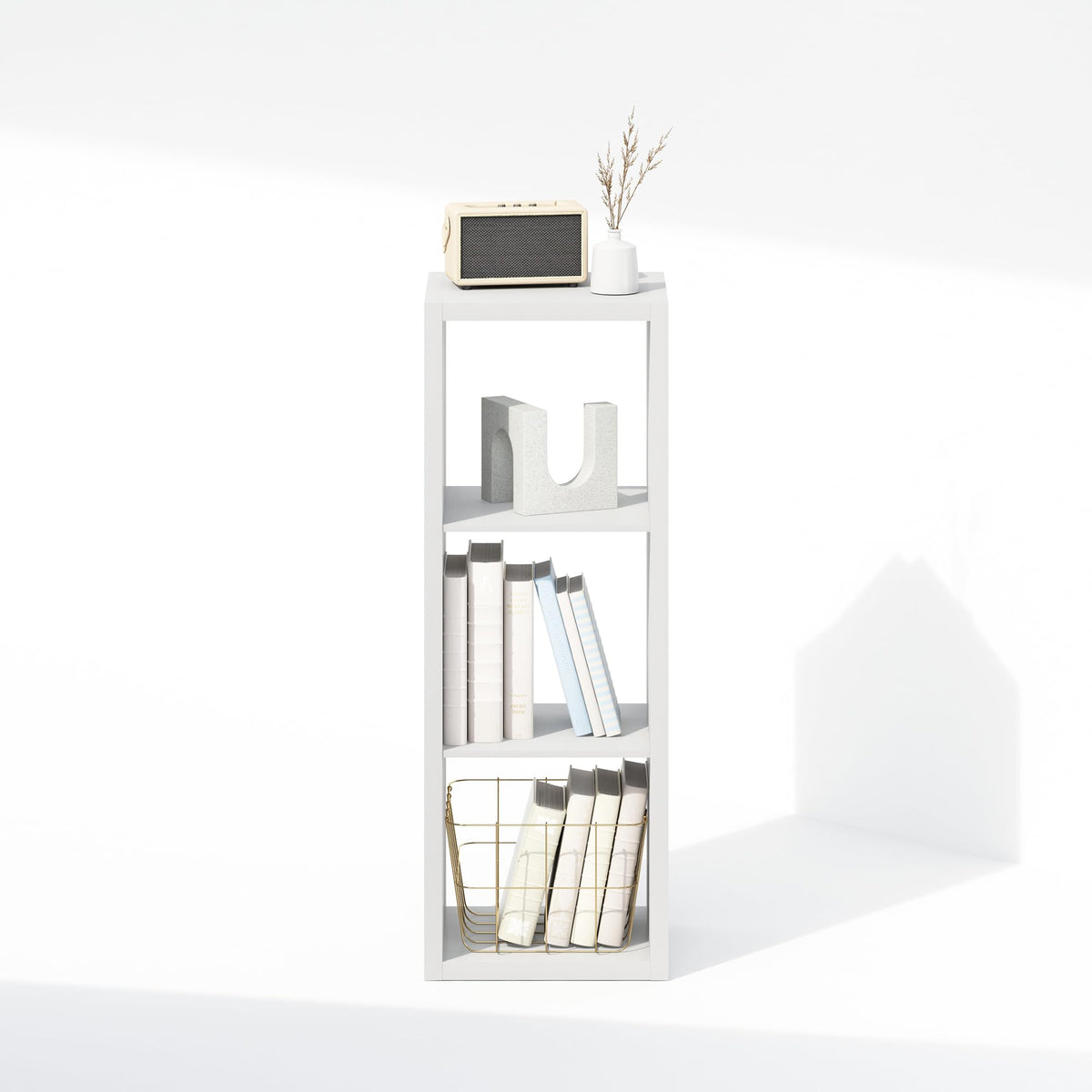 Furinno Cubic Extra Thick 3-Cube Closet Organizers and Storage, White