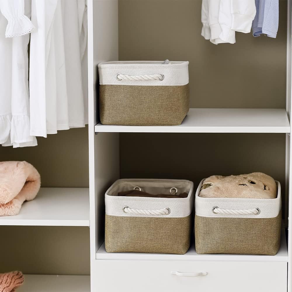 TheWarmHome Storage Basket for Shelves - 1 Pack 14x10x6.7 inch Collapsible Storage Bins Storage