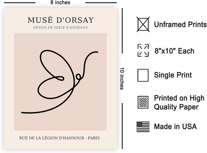 Poster Master Vintage Poster - Retro One Line Butterfly Drawing Print - Butterfly Line Art