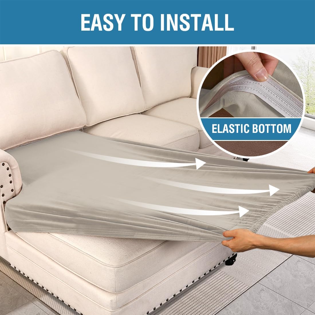 H.VERSAILTEX Velvet Stretch Individual Chaise Cover Sectional Couch Covers for L Shaped Sofa Both