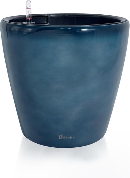 Dexceder 13x12 Self Watering Planter with Wheels Indoor Outdoor, Inner Pot Design, Thickened Large