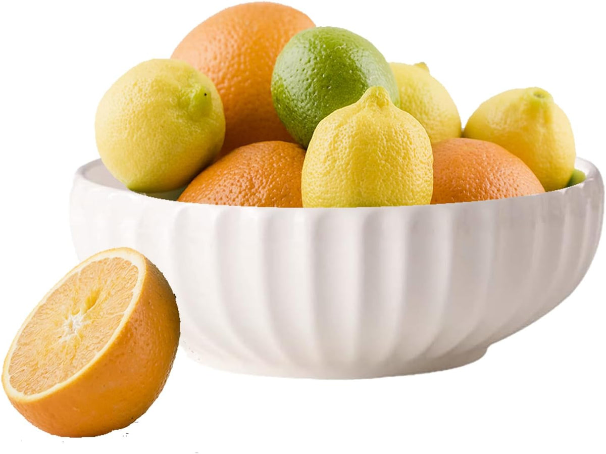 Ceramic Fruit Bowl for Home Kitchen Decor, 10" Large Fruit Basket,Decorative Fruit Storage for