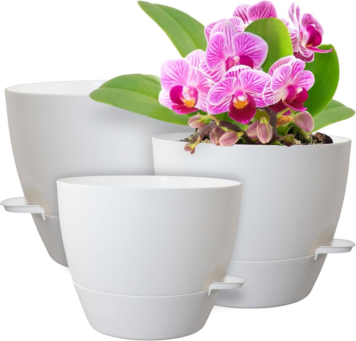 10/9/8 inch Medium Self Watering Pots, Plant Pots with Mesh Drainage Holes for Indoor Outdoor