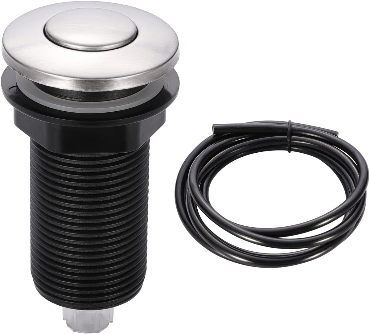 RQYEKDO Garbage Disposal Air Switch Kitchen Sink Top Long Stainless Steel Brushed Nickel Long 2.5"