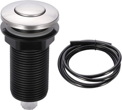 RQYEKDO Garbage Disposal Air Switch Kitchen Sink Top Long Stainless Steel Brushed Nickel Long 2.5"