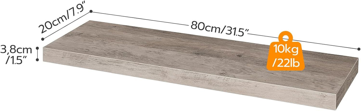 HOOBRO Floating Shelves for Wall, Wall Mounted Shelf Set of 2, 31.5" Hanging Shelf with Invisible
