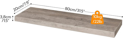 HOOBRO Floating Shelves for Wall, Wall Mounted Shelf Set of 2, 31.5" Hanging Shelf with Invisible