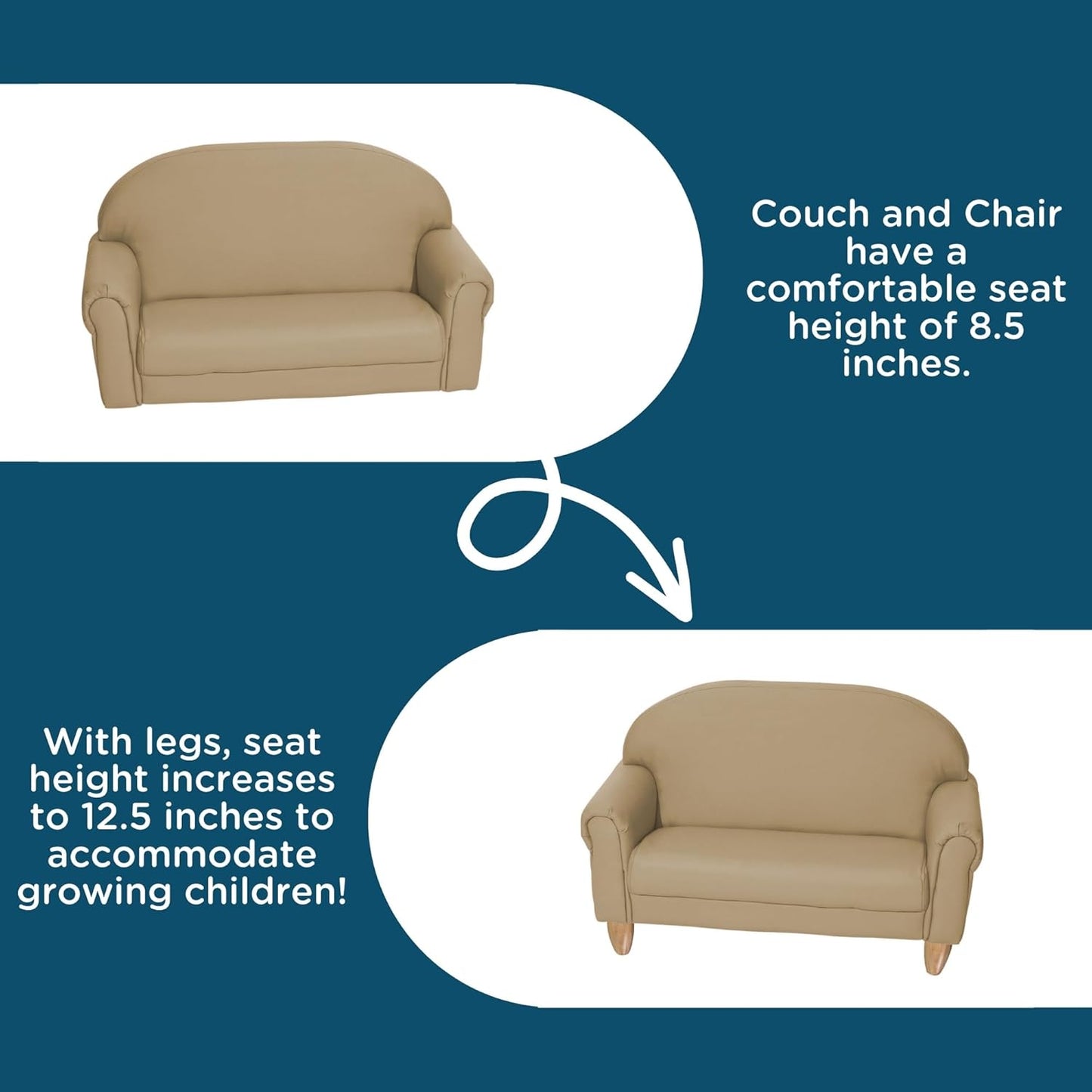 Children's Factory As We Grow Toddler Sofa, Flexible Seating for Daycare or Preschool, Kids Reading