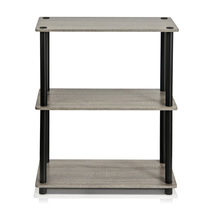 Furinno Turn-N-Tube Storage Shelves, 3-Tier Book Shelf, Corner Shelf, Toolless Open Shelves, for