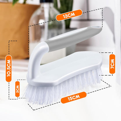Lallisa 12 Pcs Scrub Brush for Cleaning with Handle Comfortable to Grip Heavy-Duty Flexible Stiff