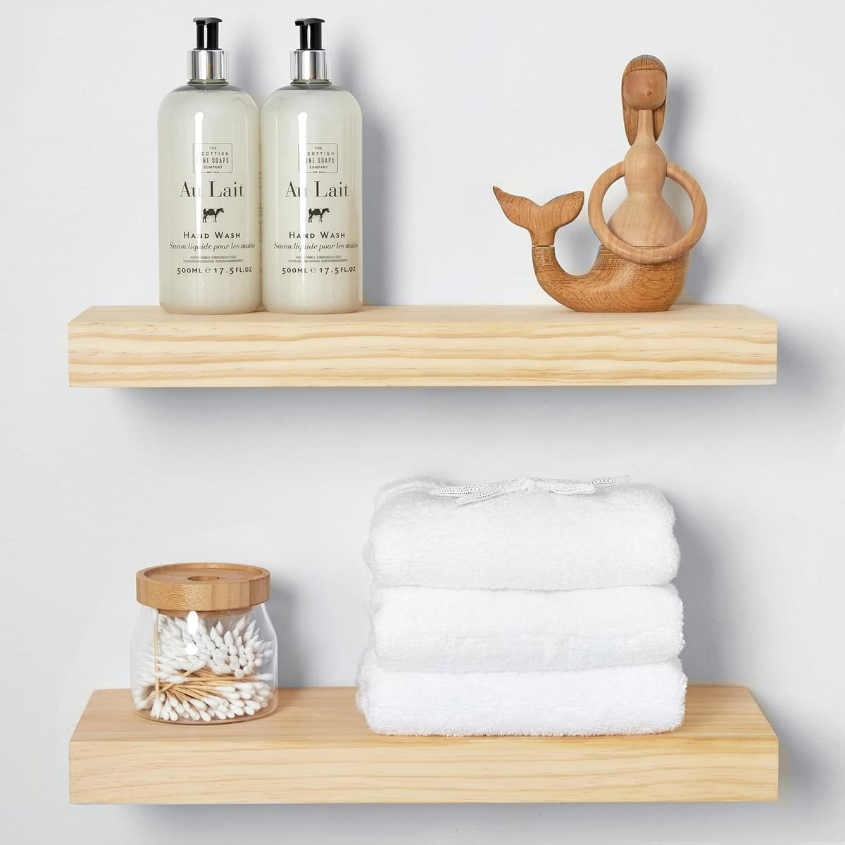 Homeforia 18 inch Wood Floating Shelves, High End Solid Natural Wood 18inch Floating Shelf for Wall