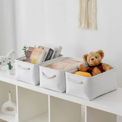 TheWarmHome Decorative Basket for Organizing - Medium-1Pack 13.8L*9.8W*6.7H Rectangular Fabric