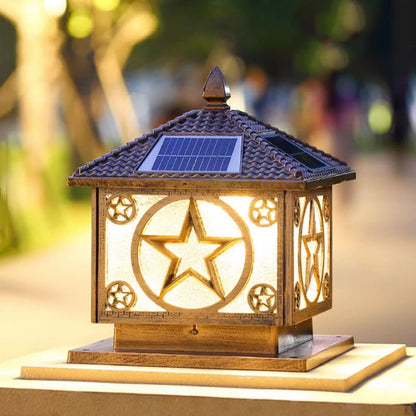 Solar Post Cap Light Modern Outdoor Fence Deck Column Cap Lamp Fence Deck Pillar Lantern Outside