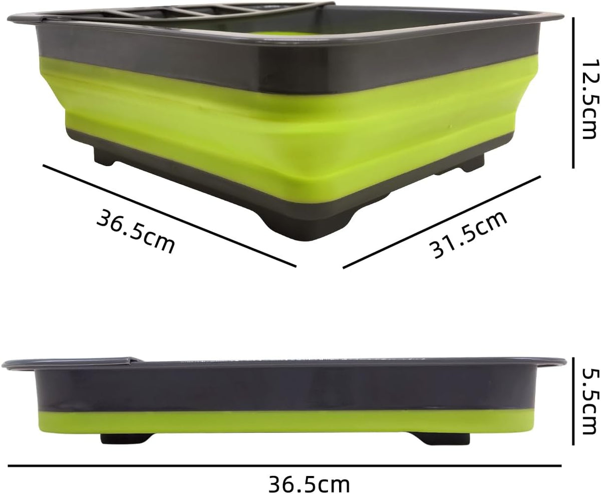 THANSTAR Collapsible Dish Drying Rack for RV Campers Portable Dinnerware Drainer Organizer for