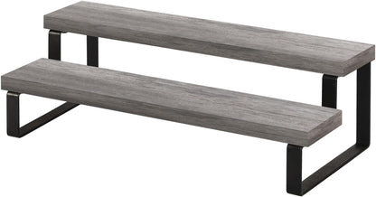 YINMIT Wooden Display Riser Stand, Tiered Perfume and Cologne Organizer Stand, 2 Tier Spice Rack
