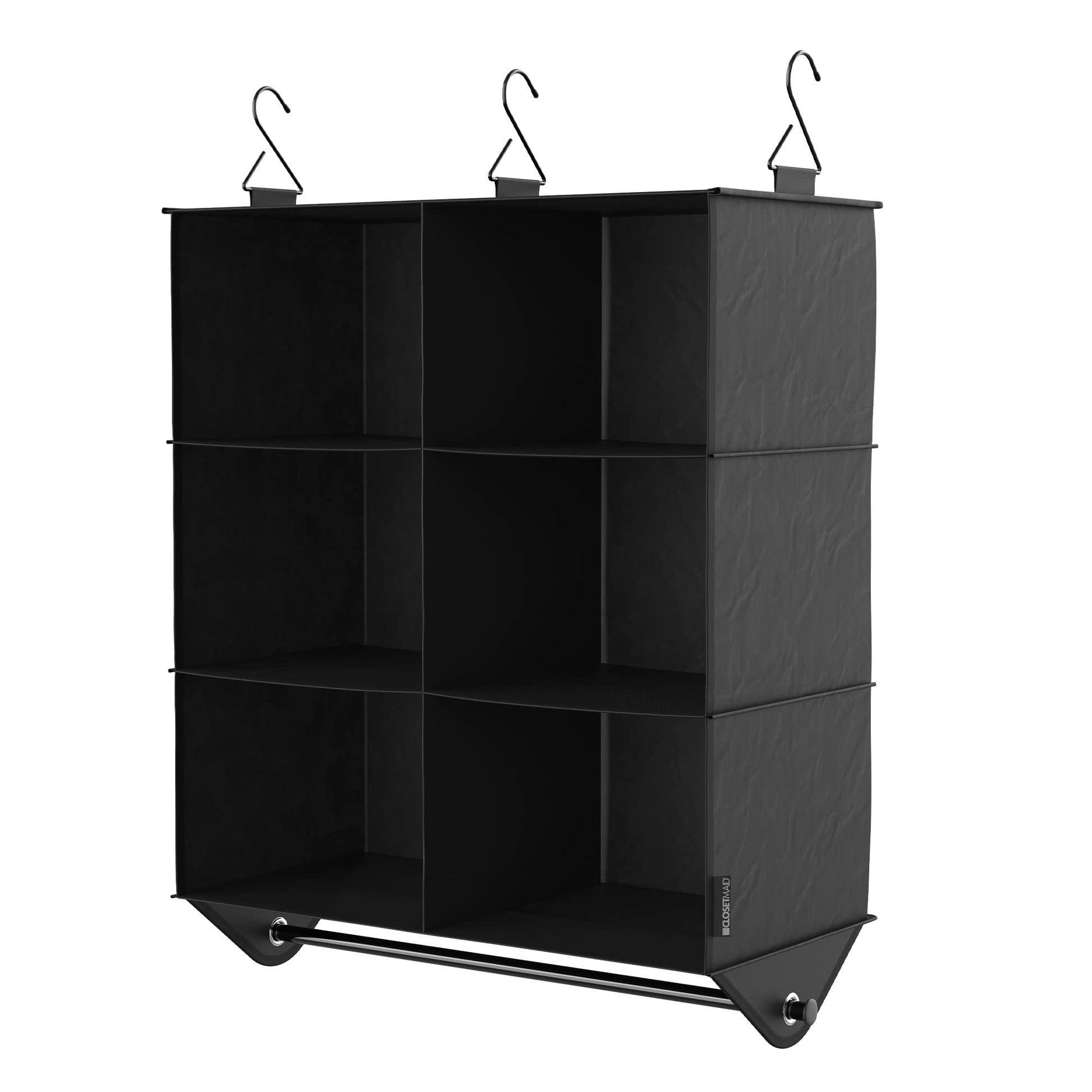 ClosetMaid 6-Shelf Fabric Hanging Closet Organizer with Garment Rod for Shirts, Sweaters, Pants