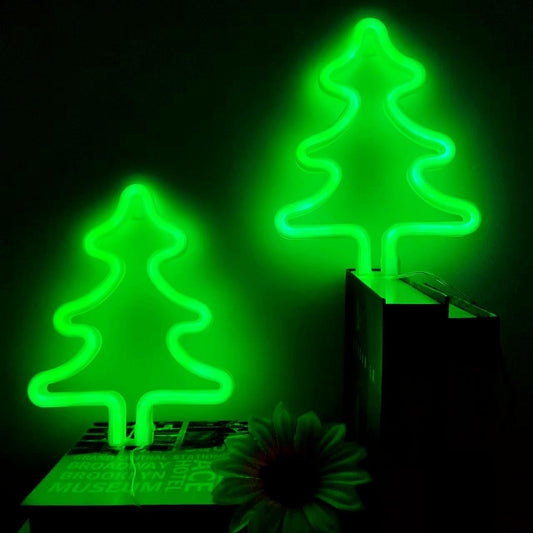 Christmas Tree Neon Light Signs for Bedroom Bedside Dorm Wall Decor,Neon Light up Christmas Decor