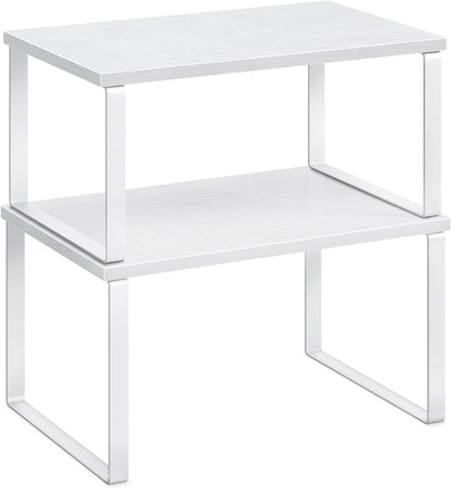 SONGMICS Cabinet Organizer Shelf, Set of 2 Kitchen Counter Shelves, Kitchen Storage, Spice Rack