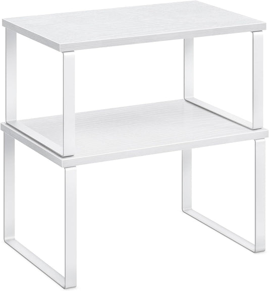 SONGMICS Cabinet Organizer Shelf, Set of 2 Kitchen Counter Shelves, Kitchen Storage, Spice Rack