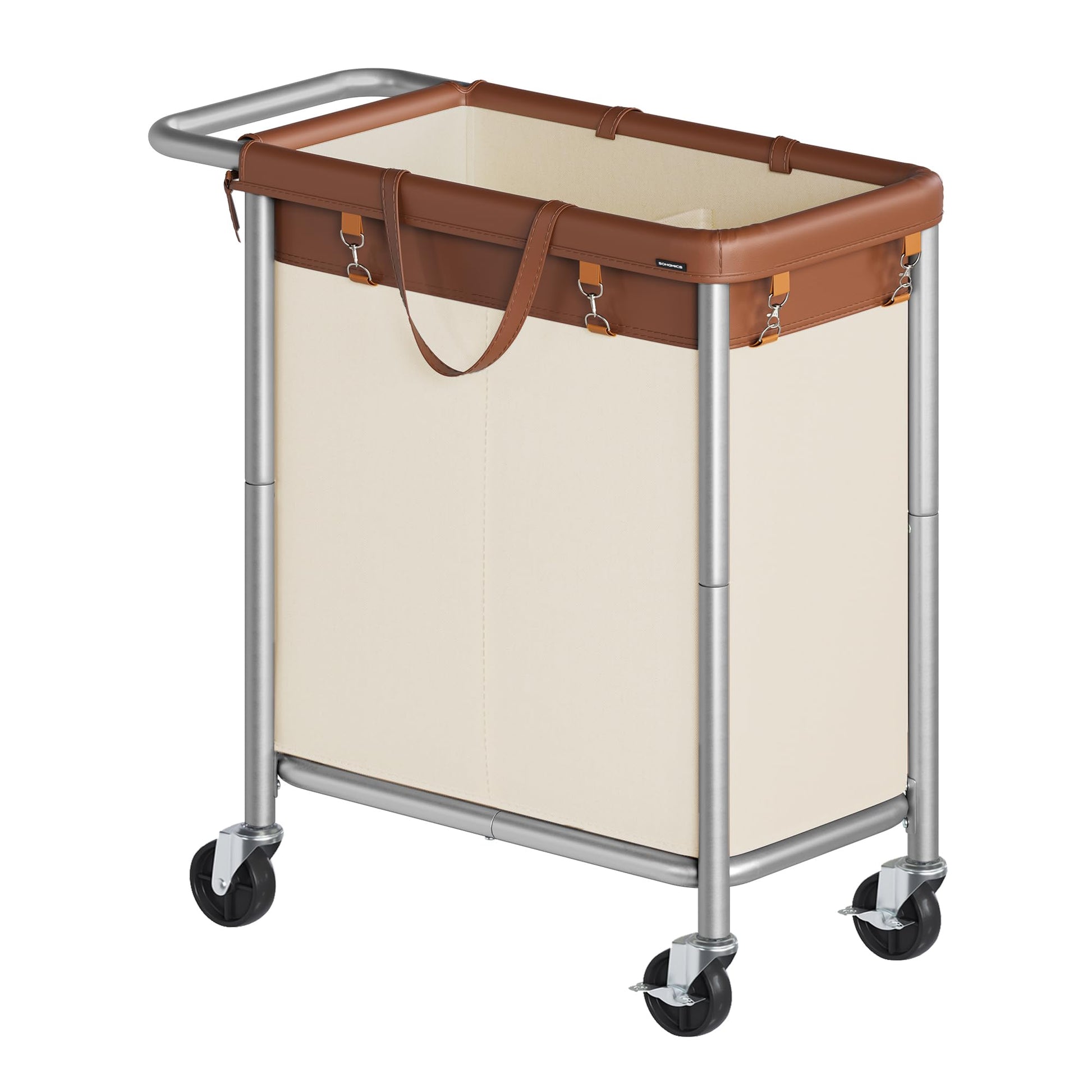 SONGMICS Laundry Basket with Wheels, 2-Section, 37.0 Gallons (140 L)