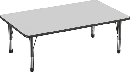 FDP Rectangle Activity School and Classroom Kids Table (36 x 60 inch), Toddler Leg, Adjustable
