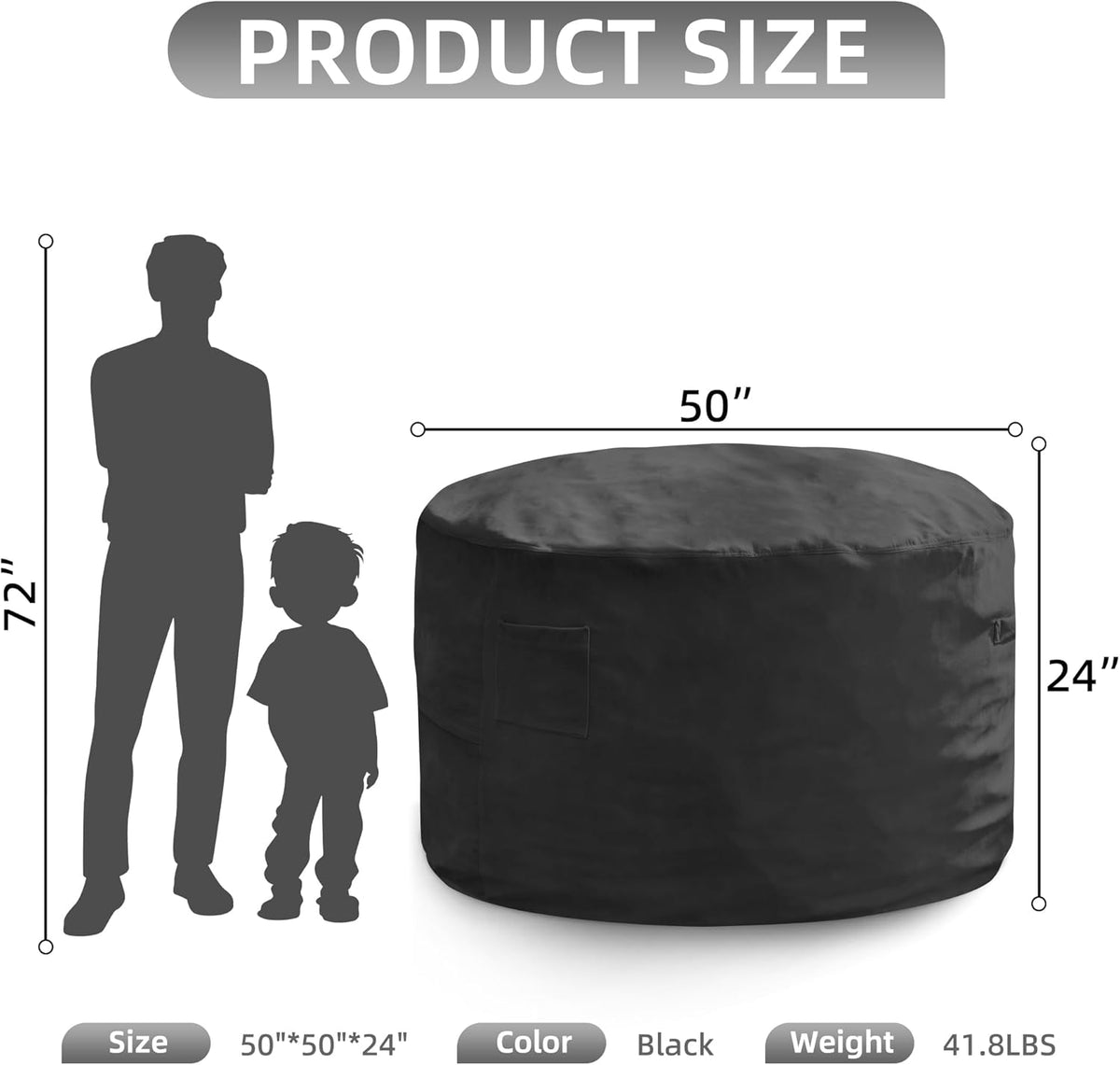 Hobestluk 5FT Bean Bag Chair Giant Bean Bag Chairs for Adults Large Bean Chairs with Removable