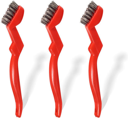 GOLDEN SMILE 3-Pack Heavy-Duty Stainless Steel Wire Brushes – 7" Ultra-Stiff 5x29 Grid (40% Denser