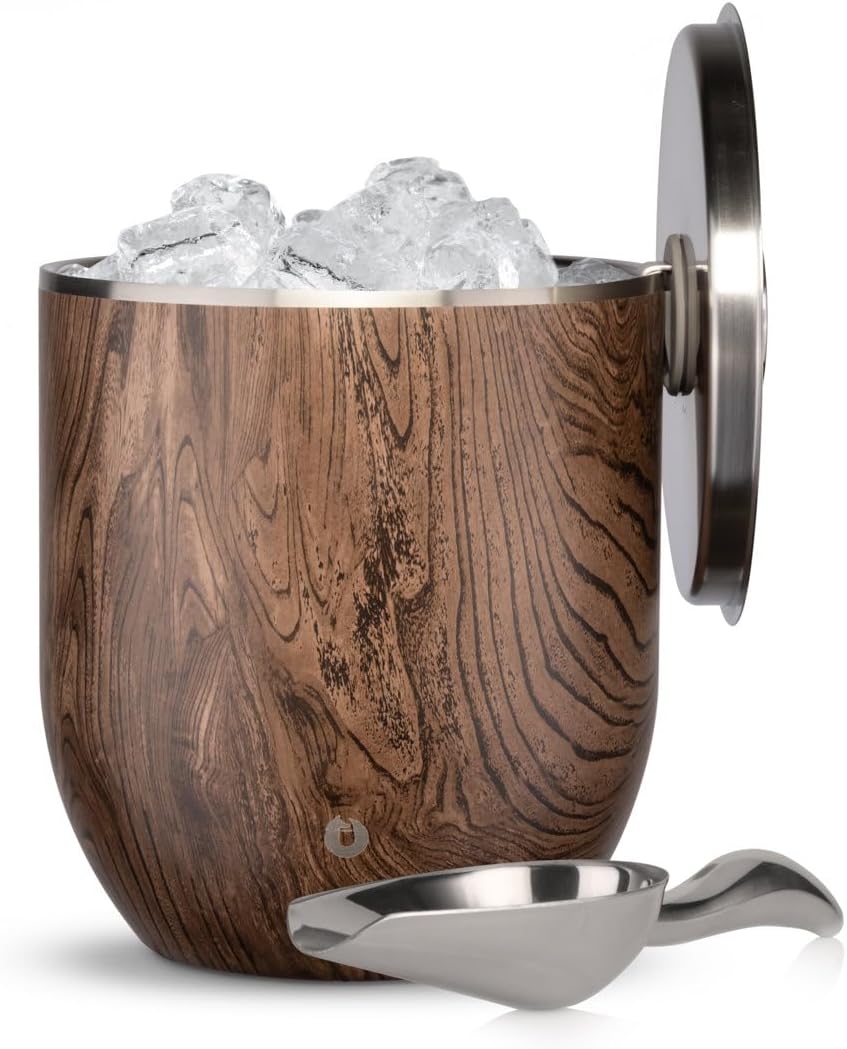 SNOWFOX Plus, Premium Vacuum Insulated Stainless Steel Ice Bucket with Lid/Scoop,Home Bar